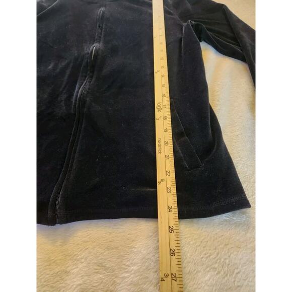 Talbots Small Black Velour Jacket Full Zip Pockets Size Large - Picture 6 of 9